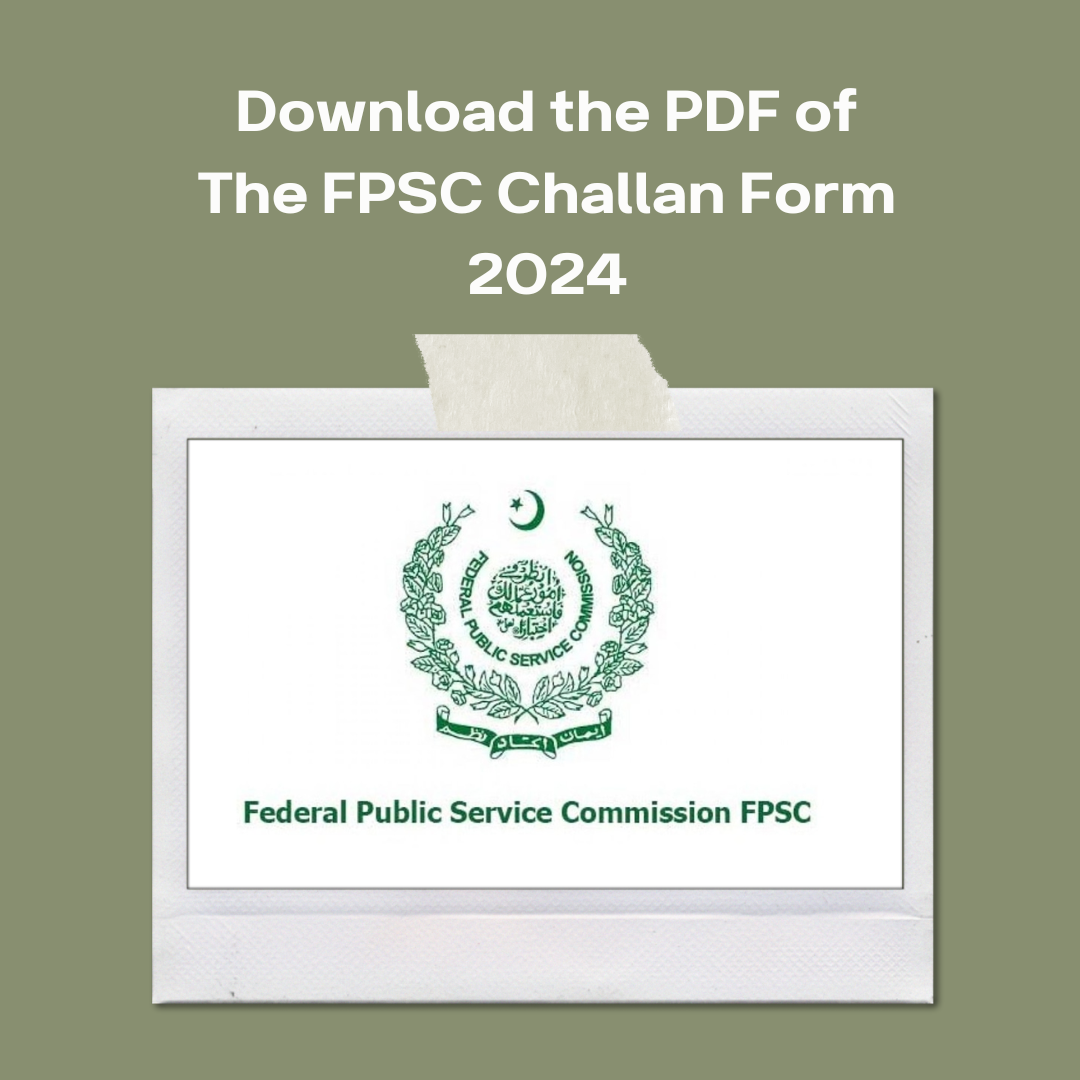 Download the PDF of the FPSC Challan Form 2024