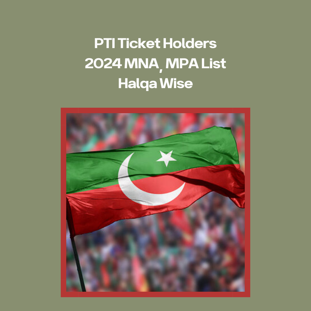 PTI Ticket Holders 2024 MNA, MPA List Halqa Wise