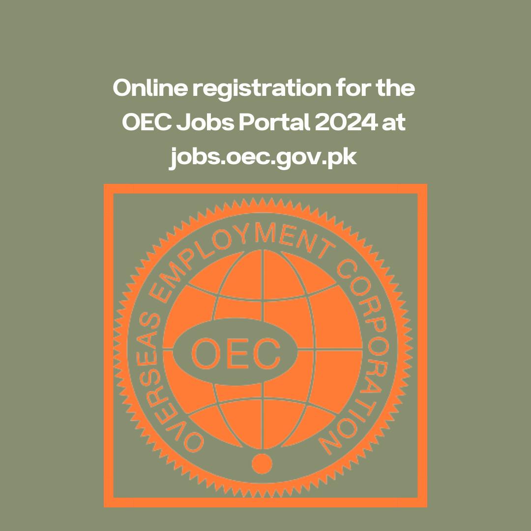 Online registration for the OEC Jobs Portal 2024 at jobs.oec.gov.pk